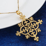 Ethiopian Snow Cross Pendant Necklace African Jewelry