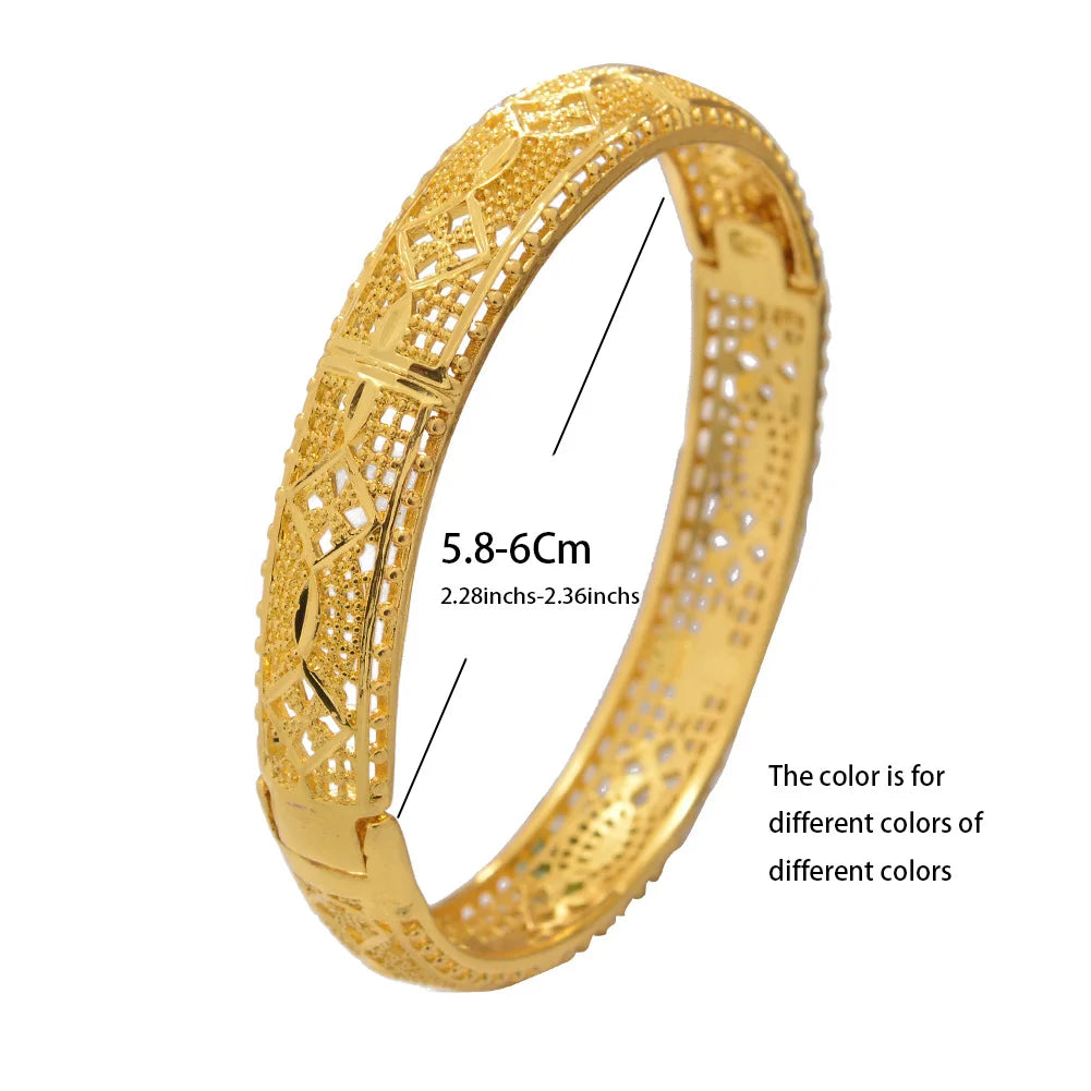 Ethiopian Bangles for Women Men Girls Flower Bracelets Middle Eastern Jewelry