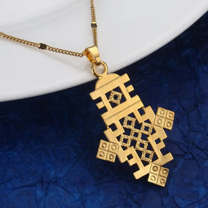 Ethiopian Classic Cross Pendant Necklace African Chain Jewelry