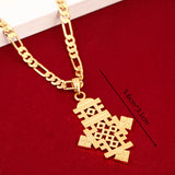 Ethiopian Coptic Cross Pendant Necklace African Wedding Jewelry