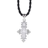 African Cross Pendant Necklace Ethiopian Hollow Rope Chain Jewelry