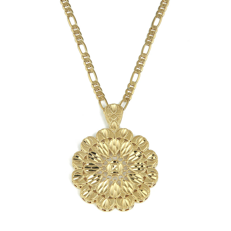 Ethiopian African Arab Flower Pendant Necklace