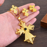 Ethiopian/Isreal Cross Jewelry Sets Pendant Necklaces Earrings Rings