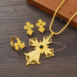 Ethiopian/Isreal Cross Jewelry Sets Pendant Necklaces Earrings Rings