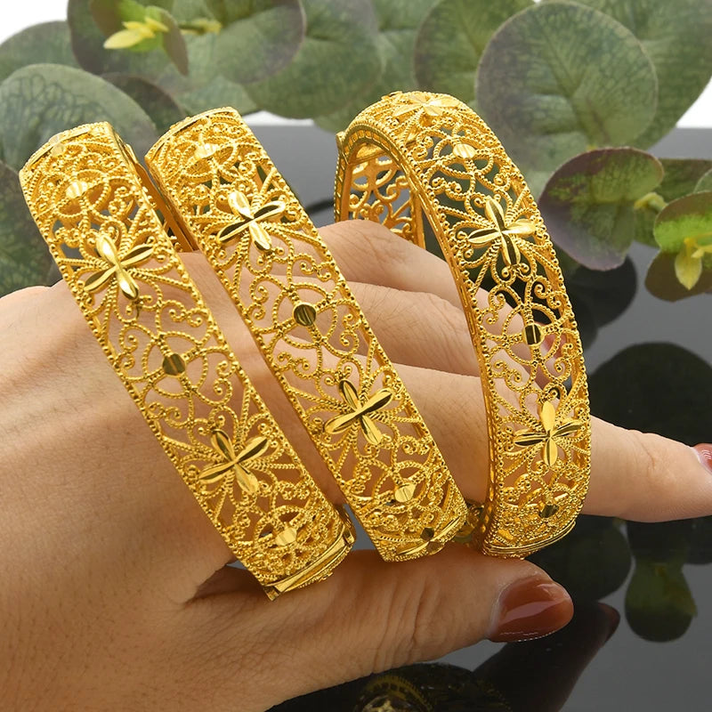 24K Ethiopian Jewelry Bangles For Women Wedding Bracelet On Hand