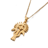 Ethiopian Coptic Cross Pendant Necklace For Women Men Chain African Jewelry