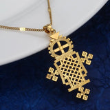 Ethiopian Silver Cross Pendant Necklace African Coptic Cross Women Jewelry