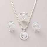 Ethiopian Silver Eye Jewelry Set Necklace Earrings Ring