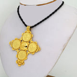Ethiopian Wedding Big Cross Pendant 24k Bohemian Jewelry
