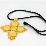 Ethiopian Wedding Big Cross Pendant 24k Bohemian Jewelry