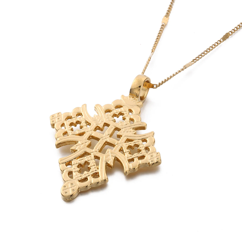 Ethiopian Cross Pendant Necklace African Holiday Gift
