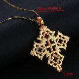 Ethiopian Wedding Jewelry Chain Hollow Cross Pendant Necklace African Gift