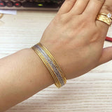 Ethiopian Two-Tone Bangles for Women Wedding Bracelet