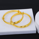 2pcs Matte Stars Carved Adjustable Bangles Bracelet
