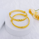 2pcs Matte Stars Carved Adjustable Bangles Bracelet