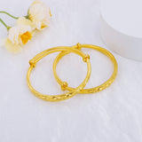2pcs Matte Stars Carved Adjustable Bangles Bracelet