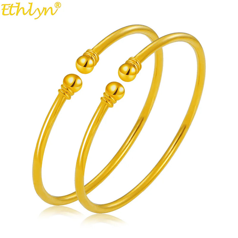 2pcs Stunning Bangles Bracelet Unisex High Polished Birthday Present