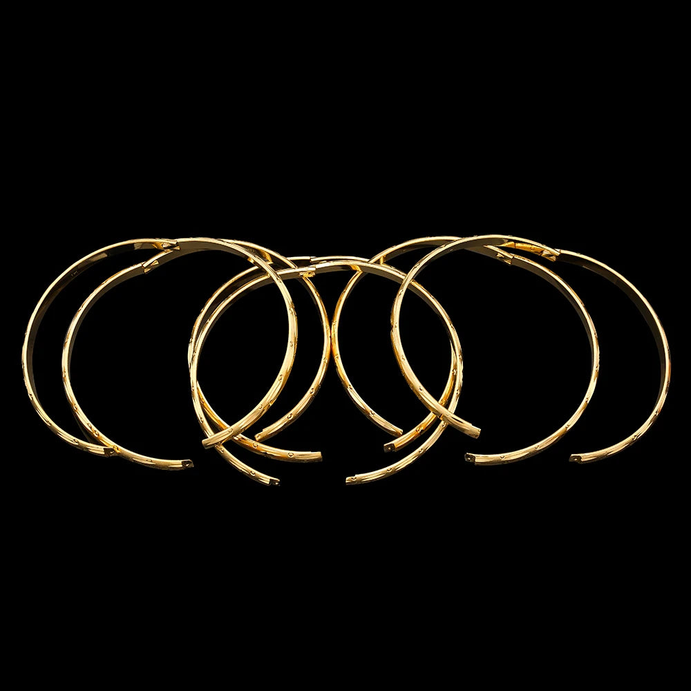 6pcs Dubai Party Bangle & bracelets Women African Ethiopian Jewelry