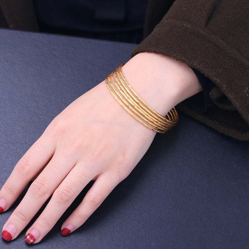 6pcs/lot Fixed Size Bangle for Ladies