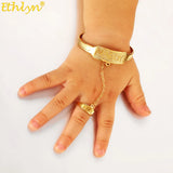Adjustable Baby Kids Filled Plated Bangles Hand Bracelets Gift