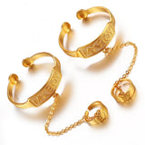 Adjustable Baby Kids Filled Plated Bangles Hand Bracelets Gift