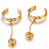 African Arab My Boy Bangles Bracelet with Ring Children Jewelry Bangles