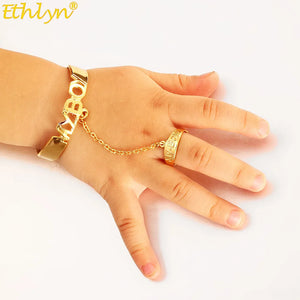 African Arab My Boy Bangles Bracelet with Ring Children Jewelry Bangles