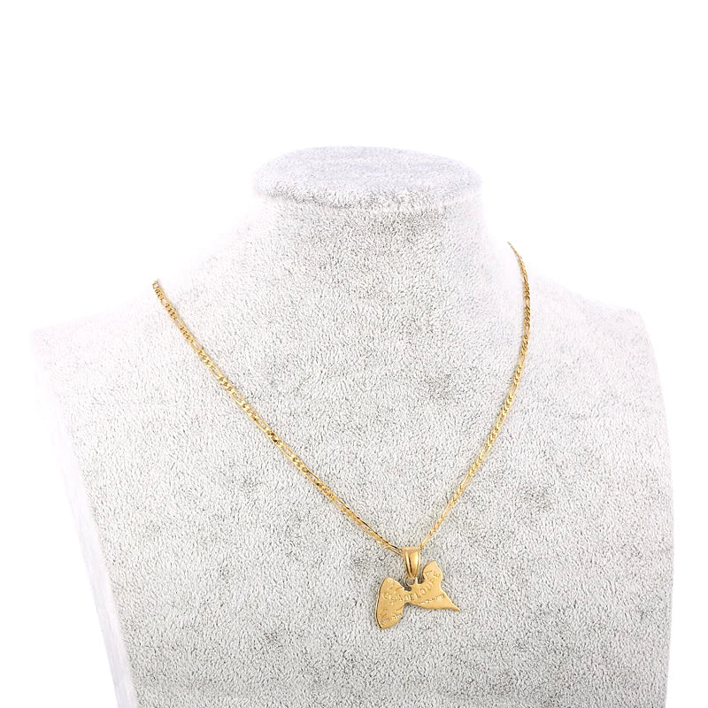 Guadeloupe Map Pendant Necklace Jewelry for Women & Men P35