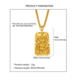Rectangle Dragon Pendant Necklace for Men MY308