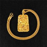 Rectangle Dragon Pendant Necklace for Men MY308