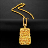 Rectangle Dragon Pendant Necklace for Men MY308