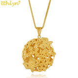 Ethiopian Butterfly Hollow Flower Pendant Necklaces for Women