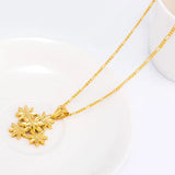 Ethiopian Cross Flower Pendant Necklace Classic Slide Jewelry Christmas