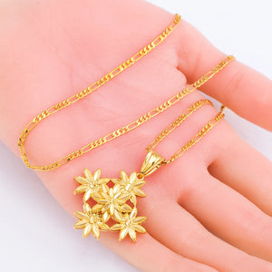 Ethiopian Cross Flower Pendant Necklace Classic Slide Jewelry Christmas