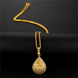 Ethnic Crystal Turkey Coin Pendant Necklace Jewelry