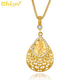 Ethnic Crystal Turkey Coin Pendant Necklace Jewelry