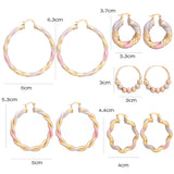 Ethiopian Big Hoop Dangle Earrings Multicolor Twisted Beaded Earrings
