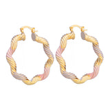 Ethiopian Big Hoop Dangle Earrings Multicolor Twisted Beaded Earrings