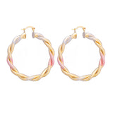 Ethiopian Big Hoop Dangle Earrings Multicolor Twisted Beaded Earrings