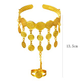 Coin Pendant Tassel Bracelet Women Ethiopian Jewelry African Bangle Arab Wedding
