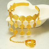 Coin Pendant Tassel Bracelet Women Ethiopian Jewelry African Bangle Arab Wedding