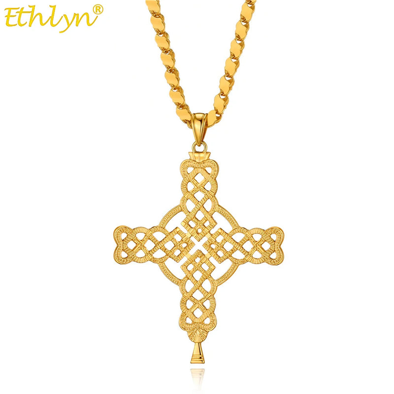 Christian Cross Pendant Necklace Punk Jewelry Women Men Baptism