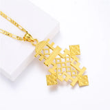 Ethiopian Eritrea Wedding Cross Pendant Necklace for Women Girls