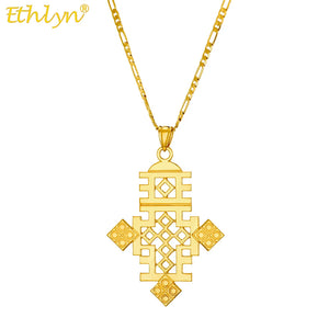 Ethiopian Eritrea Wedding Cross Pendant Necklace for Women Girls