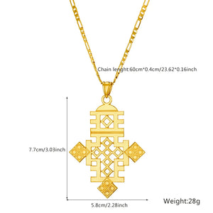 Ethiopian Eritrea Wedding Cross Pendant Necklace for Women Girls