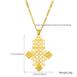 Ethiopian Eritrea Wedding Cross Pendant Necklace for Women Girls