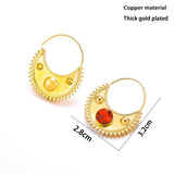 Ethiopian Zircon Clip Earrings for Women Girls Habesha Eritrean Jewelry