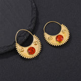 Ethiopian Zircon Clip Earrings for Women Girls Habesha Eritrean Jewelry