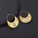Ethiopian Zircon Clip Earrings for Women Girls Habesha Eritrean Jewelry