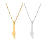 Middle East Map Flag Pendant Chain Necklace Gold/Stainless Steel